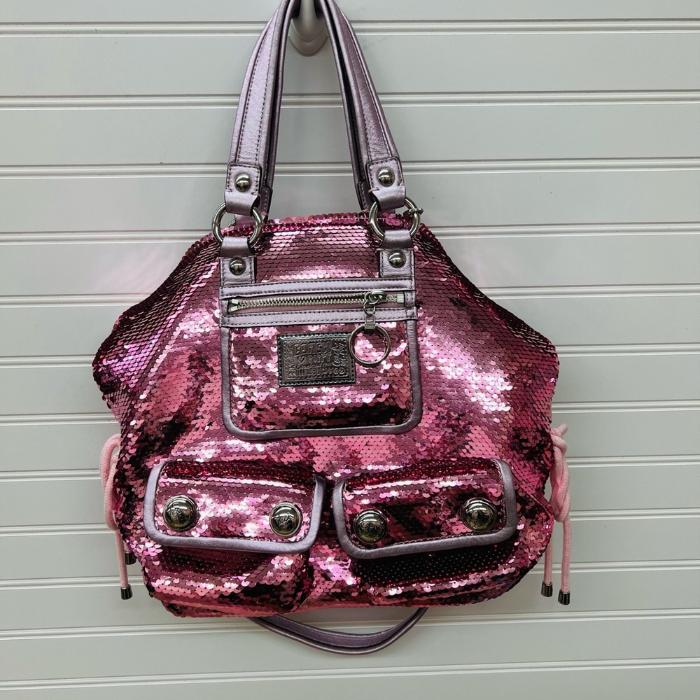 COACH Pink Sequins & Leather Poppy Spotlight Shoulder Bag - LIMITED EDITION